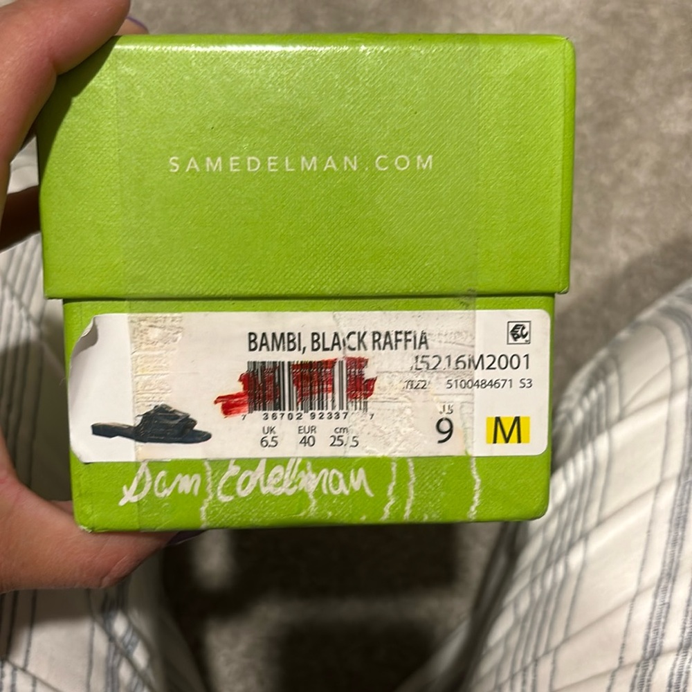Sam Edelman black raffia sandals